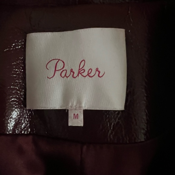 PARKER woman’s burgundy moto jacket NWOT worn once to try on size M - Picture 5 of 8